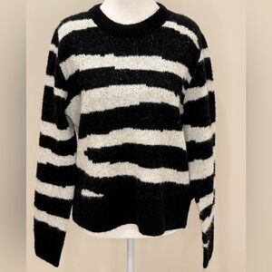 NWT Philosophy Republic Black White Striped Cozy Sweater SP